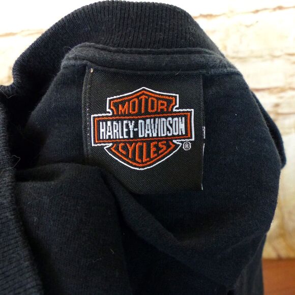 VTG Harley Davidson Crop Shirt Women L Black Seminole Indian Florida RK Stratman - Picture 8 of 9